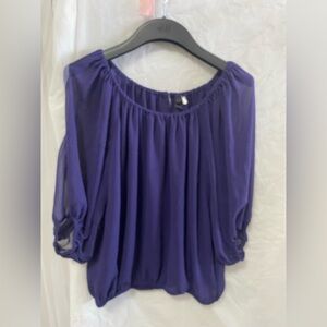 Rare Y2K H&M Purple Chiffon Milkmaid Top • Keyhole Back • Whimsigoth